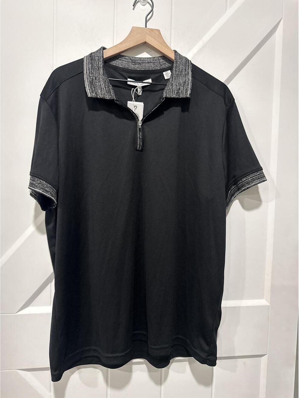 Vince Camuto Men's Black Polo Shirt with Gray Trim XXL, NWT